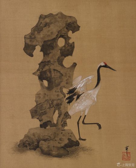 沈宁(b.1976)鹤石图